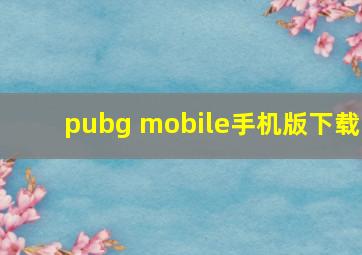 pubg mobile手机版下载